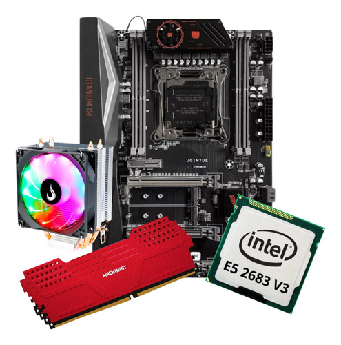 Kit Gamer Placa Mãe X99 Black Xeon E5 2683 V3 + Cooler 64gb