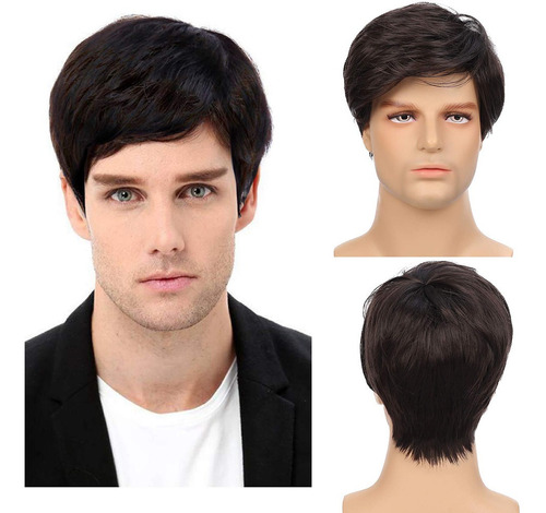 Peruca Masculina Wig Similar Ao Cabelo Humano Fibra Futura