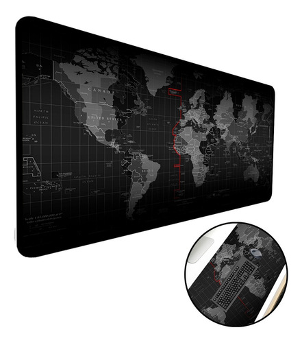 Mouse Pad Gamer Speed Extra Grande 100x50 Mapa Mundi