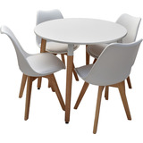 Combo Comedor Eames Mesa Y 4 Sillas Tulip Wood 