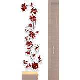 Mural Vinilico 3d Rattan De Flores En 140x 43 Cm Rojo-negro