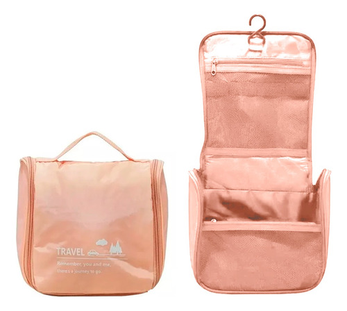 Neceser Organizador Porta Cosméticos Cartuchera Viaje Bolso Color Rosa Claro