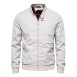 - Chaqueta Bomber De Color Sólido Para Hombre