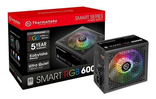 Fuente Pc Gamer Thermaltake Smart Rgb 600w 80 Plus