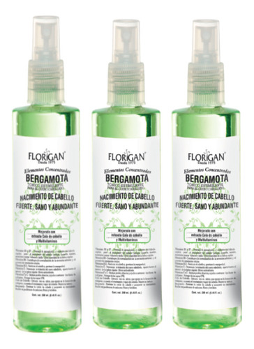 Tónico Para Cabello De Bergamota Florigan 250ml Pack De 3