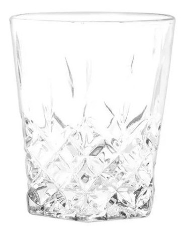 Vaso Diamante Cristar Facetado Vidrio Resistente Caja X 48 U