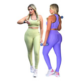 Kit 2 Conjuntos Fitness Duna Fit Feminino Tendência Academia