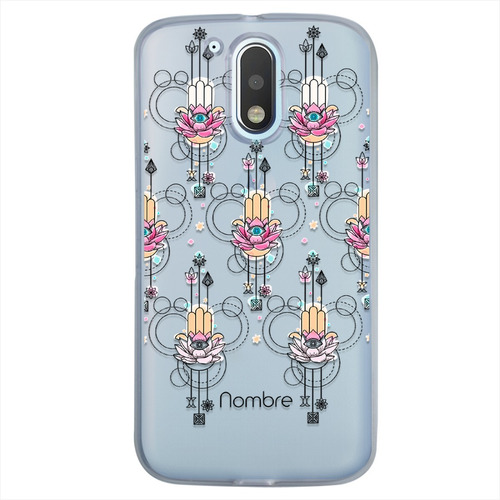 Funda Motorola Mano Fátima Antigolpes Personalizada Nombre