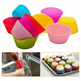 Kit 12 Formas Silicone Mini Cupcake Bolo Muffin Assadeira