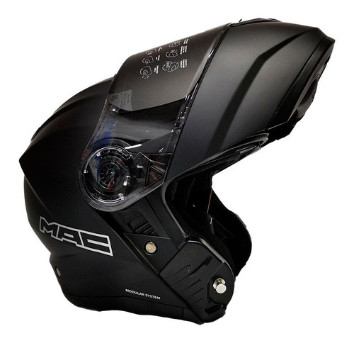 Casco Mac Rebatible Rock Matt Black La Cuadra Motos