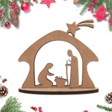 Pesebre 8x9cm Souvenir Navidad Fibrofacil Mdf 3mm Pack X50