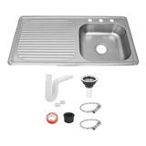 Fregadero Tarja Acero Inox De Empotrar 100x50 C/kit S/llaves