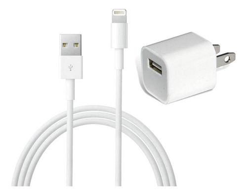 Cabezal Usb 5w + Cable Usb Para iPhone 5 6 7 8 Carga Rápida