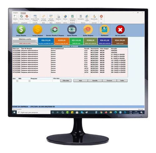 Sistema Planilha Controle Financeiro De Receitas E Despesas 