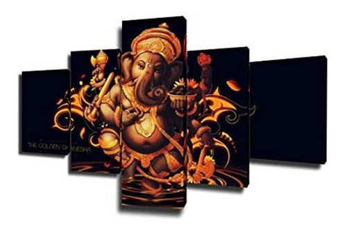 5 Piezas Lienzo Arte De La Pared Ganesha Decoraciones Ganapa