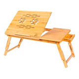 Mesa De Cama Bambú Base Enfriadora Para Laptop 2 Ventilador