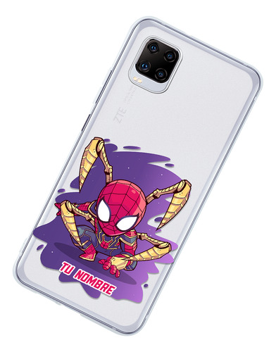 Funda Para Zte Spiderman Marvel Personalizada Tu Nombre