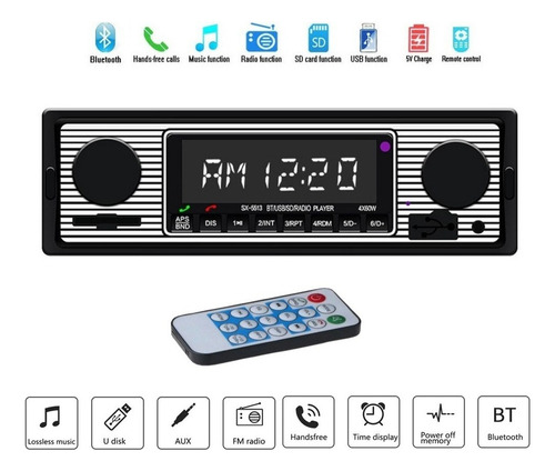Radio De Coche Antigua, Reproductor De Mp3 Estéreo Bluetooth