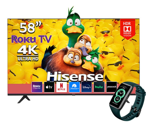 Pantalla Smart Hisense 58 4k Uhd Roku Tv 58r6e3 + Kit 