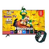 Pantalla Smart Hisense 58 4k Uhd Roku Tv 58r6e3 + Kit 