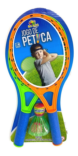 Kit Jogo De Peteca 2 Raquetes C/ Bolinha Infantil Praia