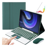 Funda C/teclado+mouse+lápiz P/xiaomi Pad 6/6pro 11 Verde