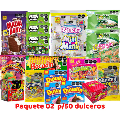 Paquete De Dulces Para 50 Dulceros O Bolos (paquete 2) | Meses sin interés