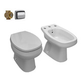 Combo Baño Monaco Corto Bidet Valvula Tecla De Descarga