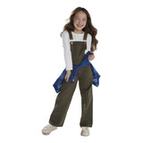 Jardineira Mania Kids Jeans Longa Infantil Juvenil Menina 