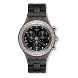 Reloj Swatch Mujer Full-blooded Stoneheart Silver Svcm4009ag Color De La Malla Negro
