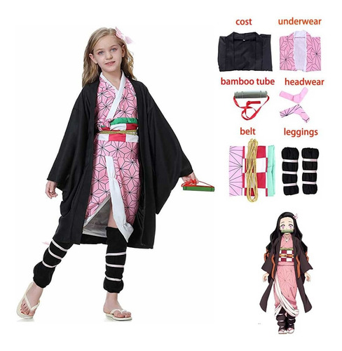 Demon Slayer Cosplay Kimono Traje Para Niños-kochoushinobu