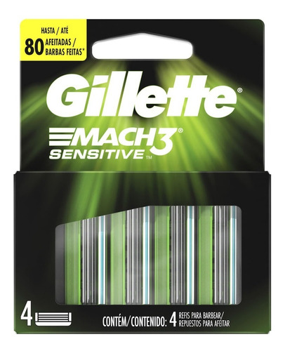 Gillette Mach3 Sensitive Cartuchos X4 Repuestos