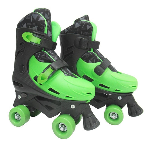 Patins Roller Verde De Plástico Ajustável Numeração 37 Ao 40