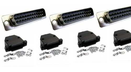 10 Peças - Conector Db25 Macho + 10 Femea + 20 Capas