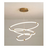 Lustre Moderno Cristal Galax 4 Aros 3 Em 1 Com Controle Anel