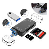 Adaptador 6 En 1 Lector Tarjetas Sd Y Micro Sd, 2.0 Usb