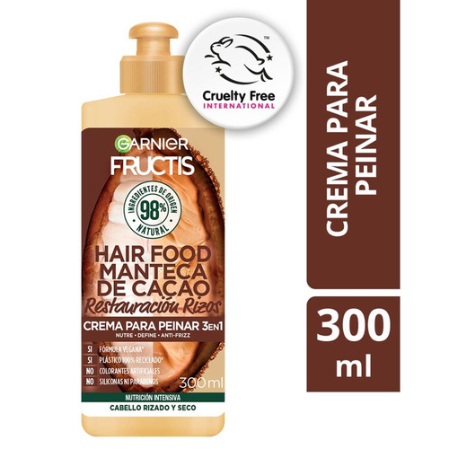 Crema Para Peinar Fructis Hair Food Cacao 300ml