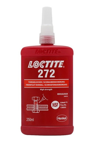 Loctite 272, Fijador De Roscas Alta Resistencia, Bote 250 Ml