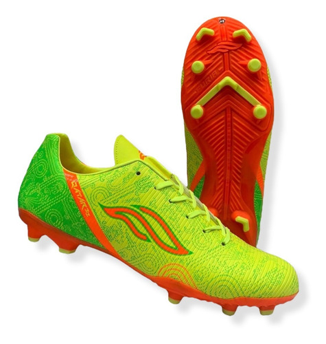 Tenis Futbol Tacos Tachones Furia Neon Manzana Naranja 