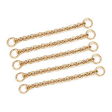 Cadena Aretes Extension Acero Inoxidable Dorado 20pz Joyeria