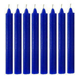 8 Velas Palito - Velas Brancas, Coloridas E Bicolor Com 18cm Cor Azul-marinho