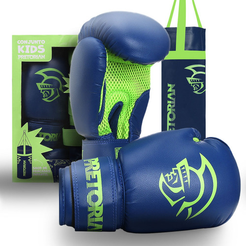 Kit Saco De Pancada Luva Boxe Muay Thai Infantil - Pretorian