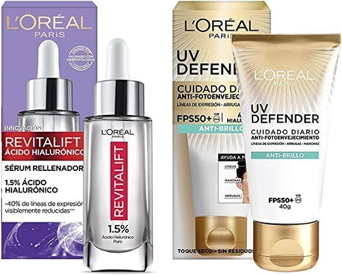 Ácido Hialuronico Revitalift Y Bloqueador Anti-brilo L´oreal