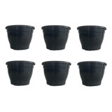 Kit 6 Vasos 24cm Grande Decoração Jardim Plantas Flores Muda