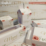 Cajas Imprimibles Día De La Madre Floreado Shabby Chic