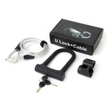 Candado Para Bicicleta O Scooter U-lock Resistente Con Cable