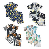 Roupa Infantil Conjunto Masculino Estiloso Floral Mauricinho