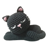 Gatita Negra Dormida De Hilo Al Crochet Artesanal Amigurumi