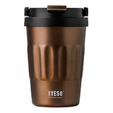 Vaso Mug Termico Con Tapa Doble Acero Inoxidable Tyeso 400ml