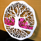 Arbol De La Vida Bicapa Blanco Rosa Mdf 